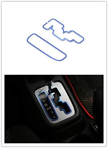 Landparts 2Pcs Aluminium Alloy Car Interior Gear Shift Box Decoration Cover Trim Stickers for Suzuki Jimny 2012-2018 (Blue)