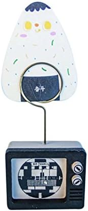 JUNDA Mini Retro Wooden Television Memo Photoes Notes Clips Holders Stands Office Supply Decoration Desk,Pack of 4