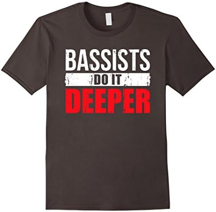 Mens Bassists Do it Deeper Shirt Medium Asphalt
