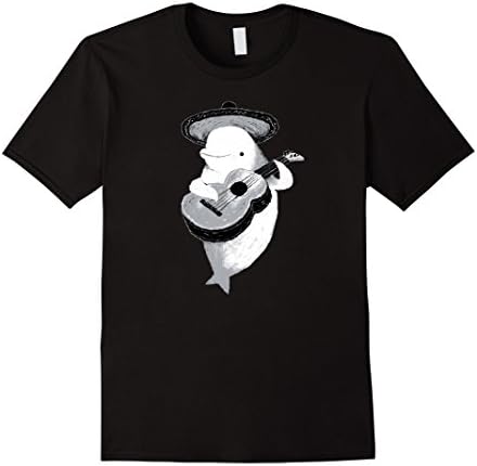 Mens beluga mariachi T-shirt, beluga whale T-shirt, beluga tee Small Black
