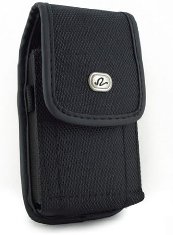 Vertical Heavy Duty Rugged Canvas Belt Clip Case Cover Pouch Holster for Apple iPhone 4 & iPhone 4S Fits with Hard Case, Silicone Case, Jel Case, etc