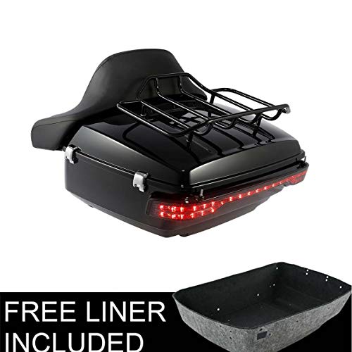 XFMT LED King Tour Pack Trunk Backrest Luggage Rack with Brake/Turn/Tail Light Fit For Harley Touring Tour Pak 2014-2019