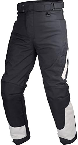 Motorcycle Textile Riding Pants with Removable CE Armor(XL-Short) Black/Grey