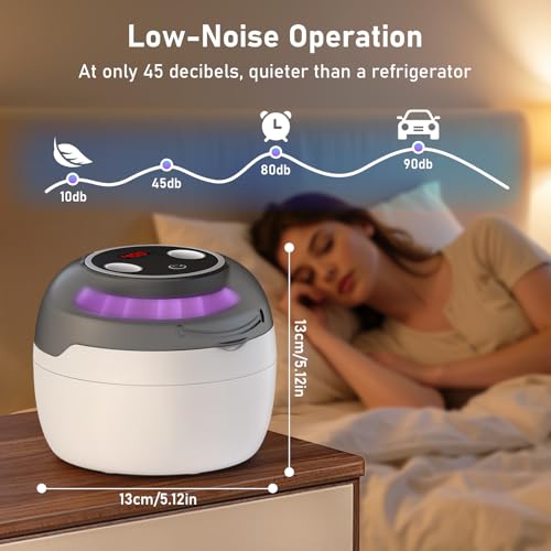 Ultrasonic Dental Cleaner | 45 kHz with 4 Programs and Digital Timer Display | 360° Silent Cleaning for Makeup Brushes, Glasses, Watches and Dentures