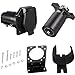 NEWSUN® Complete Set 7 Pin Trailer Plug & 7 Way Socket, Blade Connector, Heavy Duty Mounting Bracket Kits, Ultimate Towing for Truck, Trailer, RVs, Campers - Waterproof and Durable