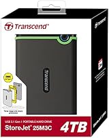 Transcend StoreJet 25M3C 4TB Rugged Portable Hard Drive USB-C 3.1 Iron Grey view 2