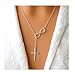 Simsly Fashion Necklace Cross Pendant Handmade Infinite Necklaces Chains Jewelry for Women and Girls