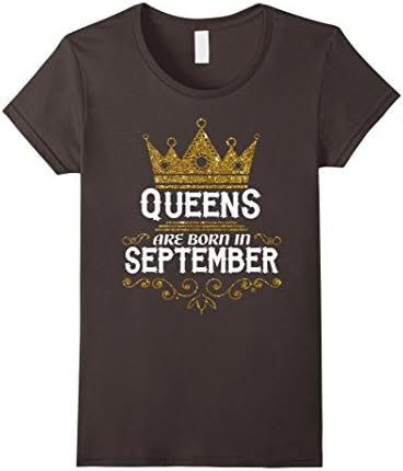 Womens Queens Are Born In September T-Shirt Small Asphalt