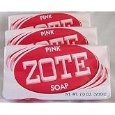 Zote Laundry Soap Bar - Stain Remover - Catfish Bait - Pink 3 Bars-7 Oz (200g) Each
