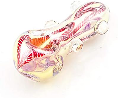 HAAC 3.5 Inch Pipe,Newest Bub Handmade Clear Red Style Glass(Color As Shown)
