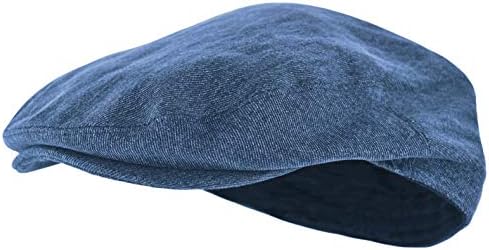 Washed Denim Old School Newsboy Ivy Flat Cap Driving Cabbie Golf Hat