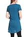 Allegra K Women's Cat Pattern Short Sleeves Round Neck Tunic Tee XL Blue