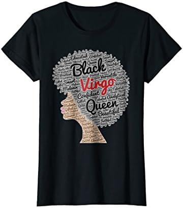 Virgo Zodiac Birthday Afro T-Shirt for Black Women