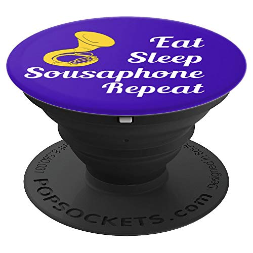 Sousaphone Player Gift - Eat Sleep Sousaphone Repeat - Blue - PopSockets Grip and Stand for Phones and Tablets