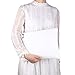 Aladin Oversized Clutch Bag Purse, Womens Large leather Evening Wristlet Handbag (White)