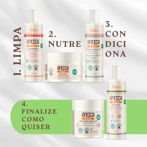Ápice Shampoo África Baobá Restaurador | Limpeza Suave e Hidratação para Cabelos Cacheados e Ondulados | 1000ml