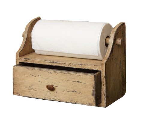 Your Heart's Delight Paper Towel Holder with Drawer, 15 by 11-1/2 by 7-Inch, Distressed Tan