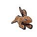 TUFFY - World's Tuffest Soft Dog Toy - Barnyard Brown Rabbit - Squeakers - Multiple Layers. Made Durable, Strong & Tough. Interactive Play (Tug, Toss & Fetch). Machine Washable & Floats