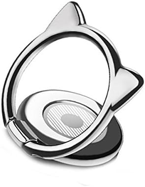 Hottsun Cell Phone Holder Attachment Finger Ring Stand Cute Cat Shape Ultra Thin Cell Phone Grip Ring Stand 360 Degree Rotation for Phones Black