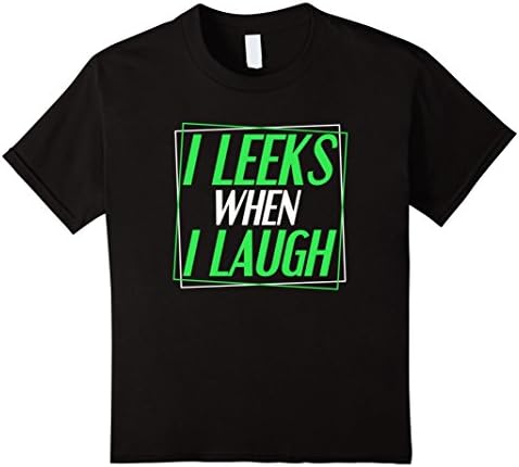 Kids "I Leeks When I Laugh" Funny Vegan Vegetarian T-Shirt 4 Black