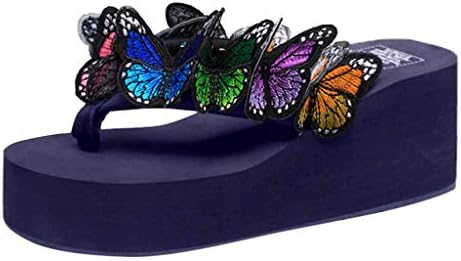 Beachwear Slippers for Women, Girl Butterfly Slippers Floral Wedges Flip Flops Sandals Slippers Beach Shoe