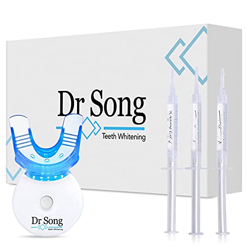 dr song - kit de blanqueamiento de dientes, 3 jeringas de peróxido de carbamida al 35%, luz