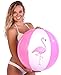 Kangaroo 27” Jumbo Pink Flamingo Beach Ball I Inflatable Beach Ball I Perfect for Beach Party, Water Play and Games to Play at The Beach I Set of 3