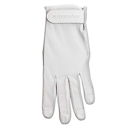 Surprizeshop Tan Through Women's Golf Glove (Left Hand) | One Size Ladies Golf Glove | Tan Through Design | Extra Grip Silicon Palm | One Size Fits All | Nail Protection (White (RIGHT HAND))