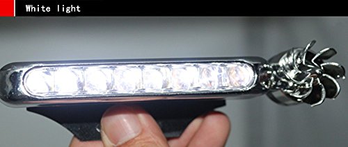 Cdycam Waterproof 2 Pcs 8 LED Wind Energy Powered Car Exterior Daytime Light Fog Lamp Running Light (White)