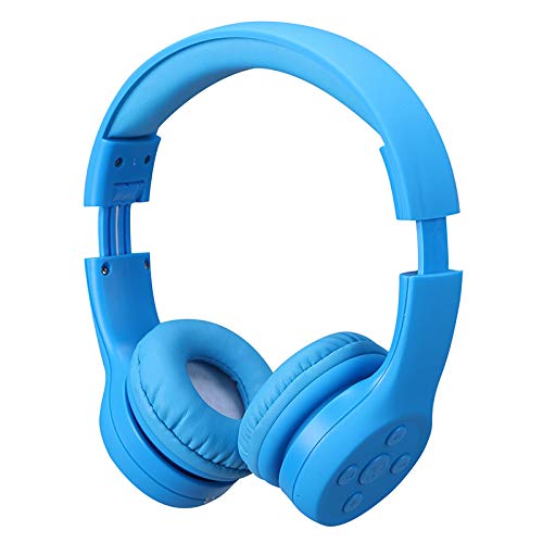 Kids Wireless Headphones, Yusonic Volume Limited kids headphones for kids with music share port and Built-in Microphone (e2, blue)