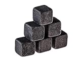 Whiskey Stones Gift Set in Box with 9 Whiskey Rocks - Drink Stones for chilling Whiskey - Whisky Ice Cubes for Drinks - Pouch for Ice Rocks - Tongs for Chilling Stones