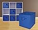 Sodynee? Foldable Cloth Storage Cube Basket Bins Organizer Containers Drawers, 6 Pack, Blue