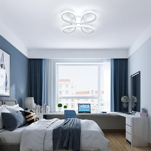 Comely 30W 3400LM LED Ceiling Light Flower Ceiling Light White LED Lamp for Different Rooms Like Bedroom Living Room Cool White 6500K Larger Size 40cm Diagonal