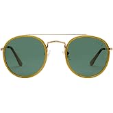 I-SEA Women's All Aboard Polarized Sunglasses - Womens Fashion Sunglasses with Scratch-Resistant Lenses, Trendy Sunglasses with Hand-Polished Metal Frame - Moss Frame, Green Polarized Lens