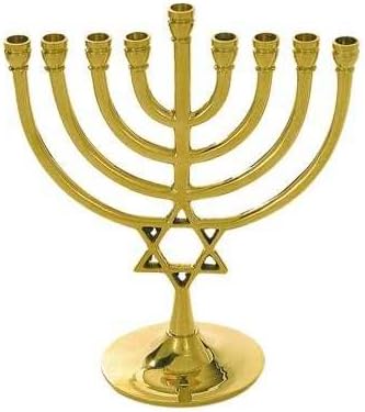 Holy Land Gifts Menorah-Celebration!-Brass (9 Branched)-7-1/2