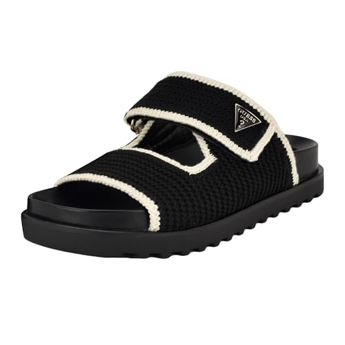 GUESS Sandali bassi da donna Fadenna, Nero Bianco 001, 41 EU