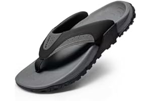 AIRHAS Mens Arch Support Walking Flip Flops Durable Comfort Outdoor Thong Sandals for Men Non Slip Summer Beach Sandals