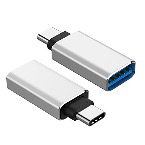 USB C Adapter, Rankie 2-Pack Hi-speed USB-C to USB-A 3.0 Adapter for USB Type-C Devices (Silver) - R1209A