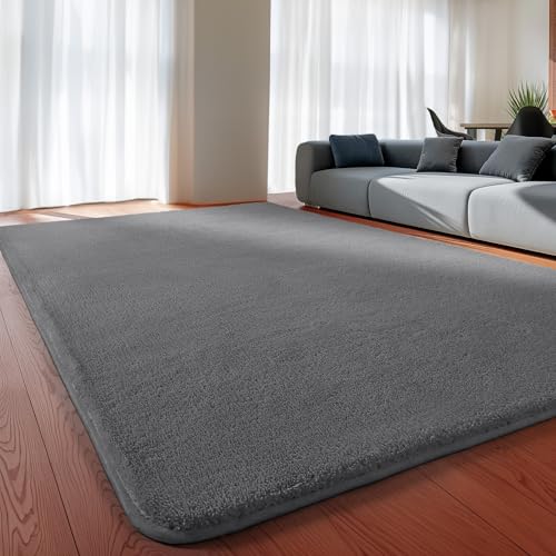 Sour Lemon Carpet Rugs Living Room Large 200x300, Dark Grey Rug for Bedroom Washable Area Rug Anti Slip Fluffy Rug Shaggy Cream Carpets Extra Large Rugs for Living Room Kids Room