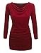 MBJ Womens Long Sleeve Cowl Neck Pullover Tunic Top - Made in USA