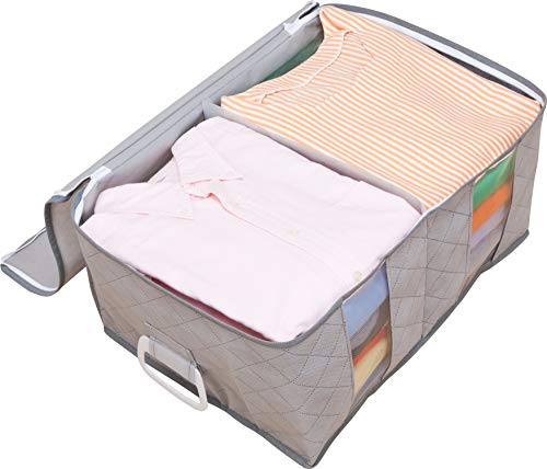 1Storage Clothing Organizer Bag, Breathable Material, 2Cells, Carry Handles, Grey 179-01A - //medicalbooks.filipinodoctors.org