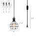 Creatgeek Plug-in Pendant Light with 16'Cord and On/Off Dimmer Switch, Industrial Rustic Hanging Ceiling Lamps, Perfect Lighting Fixture for Kitchen Island Dining Room Living Room, Black Finish
