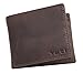 Mens Leather Wallet Bifold with Change Purse and ID Holder (Burnished Brown)