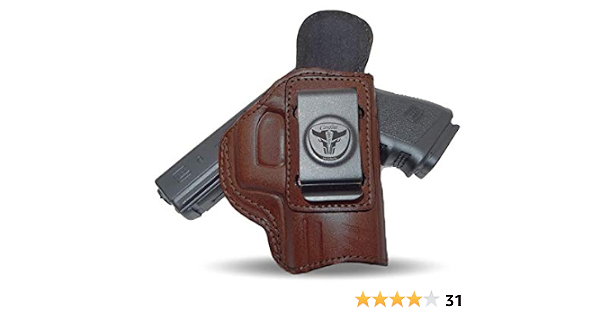 amazon com cardini leather usa iwb brown leather holster left handed concealed carry for s w m p 22 compact inside the waistband with clip sports outdoors cardini leather usa iwb leather holster concealed carry for s w m p 22 compact inside the waistband with clip