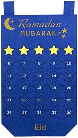 TiTCool Ramadan Tracker Count Down Ramadan Calendar, 30 Days Advent Calendar Felt Hanging Ramadan Decoration