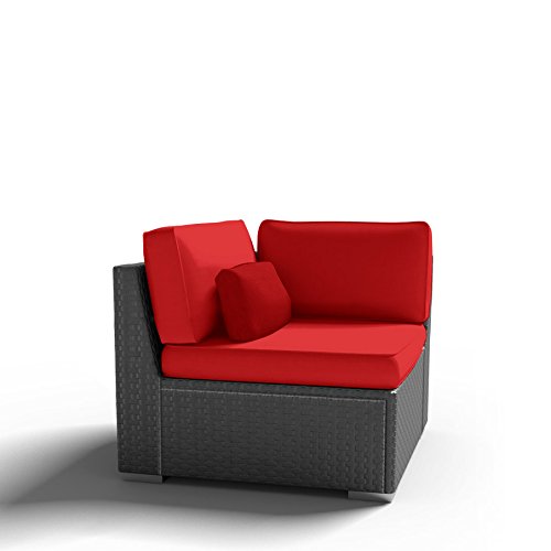 Modenzi C-U (Left) Corner Chair Outdoor Patio Furniture Espresso Brown Wicker (Red) Modenzi C-U (Left) Corner Chair Outdoor Patio Furniture Espresso Brown Wicker (Red)