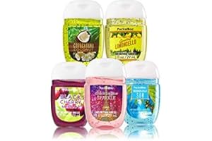 BATH & BODY WORKS Bath and Body Works Anti-Bacterial Hand Gel 5-Pack PocketBac Sanitizers, Assorted Scents, 1 fl oz each