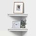 AHDECOR White Corner Shelves, Stylish Wall Mounted Corner Shelf for Space-Saving Storage in Living Room, Bedroom, and Office, Set of 2