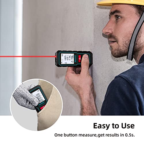 70 m Laser Rangefinder with Phone App, MiLESEEY Laser Meter with Electronic Tilt Sensor, ±2 mm Accuracy, Pythagoras, Area and Volume, Backlit 2 Inch LCD