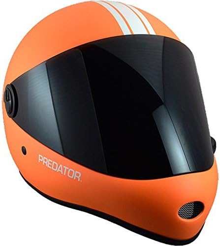 Predator DH6 Fluoro Orange / White Stripes Skateboard Helmet by Predator Helmets